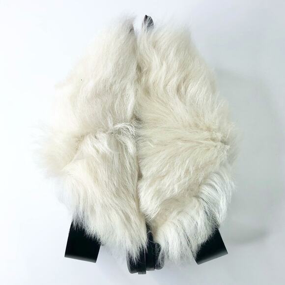 NIB Proenza Schouler Square Shearling Cream Lamb Fur Sandals Women’ 36 Shoes - Picture 5 of 11